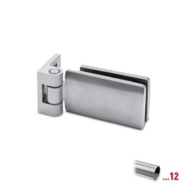 RVS glasdeurscharnier 90°, glas/wand voor glasdikte 6 - 10 mm