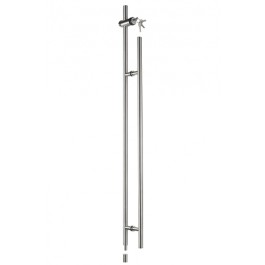 RVS deurgreep type F, dubbelzijdig, met slot system voor glasdikte 8 - 12 mm