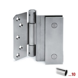 Glasdeurscharnier glas/hout voor glasdikte 10 - 12 mm - Chroom design