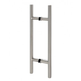 RVS Deurgreep, type D, dubbelzijdig, Ø 19,0 mm, L 500 mm, H 300 mm voor glas / hout 8 - 40 mm