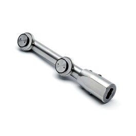 RVS glasdeur onderdraaischoen, geborsteld, voor glasdikte 10 - 12 mm