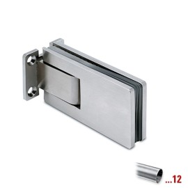 RVS glasdeurscharnier 90°, glas/wand voor glasdikte 8 - 12 mm