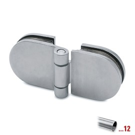 RVS glasdeurscharnier, glas/glas voor glasdikte 6 - 10 mm