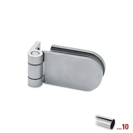 RVS glasdeurscharnier, glas/wand voor glasdikte 6 - 10 mm
