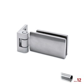 RVS glasdeurscharnier 90°, glas/wand voor glasdikte 6 - 10 mm