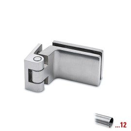RVS glasdeurscharnier 90°, glas/wand voor glasdikte 6 - 10 mm
