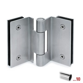 Glasdeurscharnier glas/glas voor glasdikte 10 - 12 mm - Chroom design