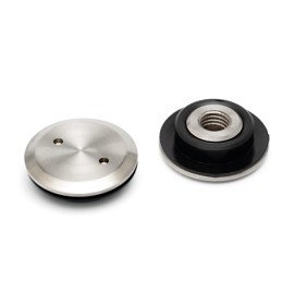 RVS vlakke schroef voor glasbevestiging (paar) voor glasdikte 10 - 12,7 mm