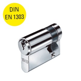 RVS halve profielcilinder 31/30 mm met 3 sleutels, DIN EN 1303