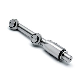 RVS glasdeur bovendraaischoen, geborsteld, voor glasdikte 10 - 12 mm