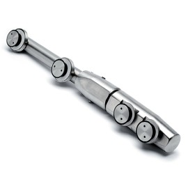 RVS glasdeur bovendraaischoen, geborsteld, met bovenpaneelbevestiging voor glasdikte 10 - 12 mm